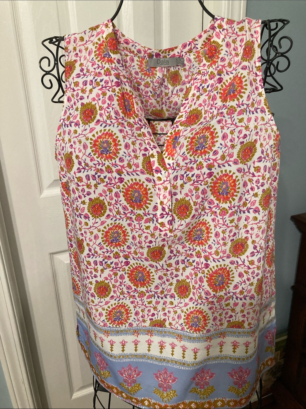 Dalia Pink Multi Floral Sleeveless Camisole Tunic